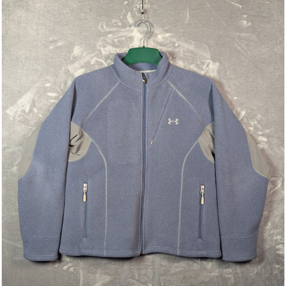 Under Armour Women's Fleece Full Zip Jacket Medium Blue Gray Athletic Coat
